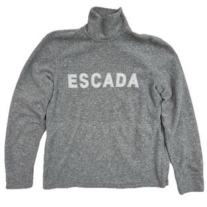 Vintage ESCADA SPORT Gray Fleece Pullover Sweatshirt Top Women's Small